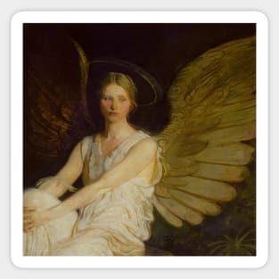 An Angel Lost In Thought Sticker